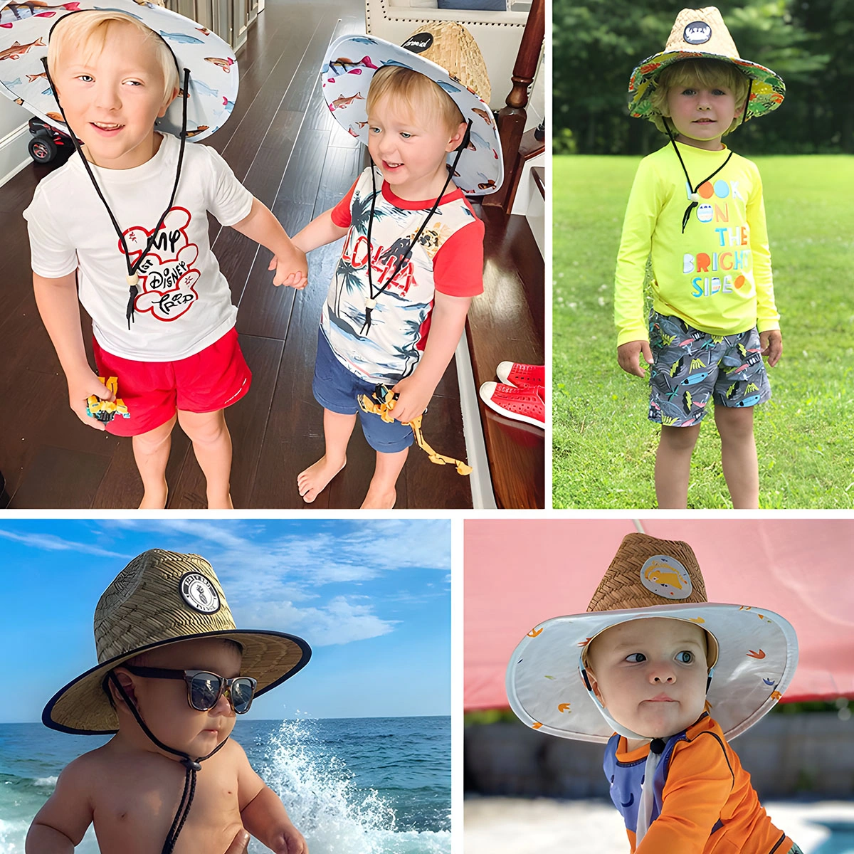 Custom Kids Straw Hat — Wholesale Natural Grass Sun Hat for Children CE RoHS OEM Custom Straw Hat Wholesale 4