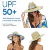 Custom Printed UPF 50+ Straw Visor Hat — Under-Brim Digital Heat-Transfer Printing