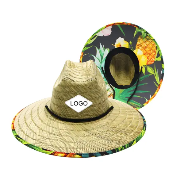 UPF50 Wide Brim Lifeguard Straw Hat Manufacturer_Straw_Hat_Wholesale oem (1) Custom UPF50+ Wide Brim Lifeguard Straw Hat | Wholesale Manufacturer