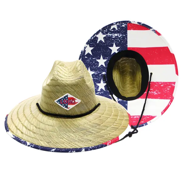 UPF50 Wide Brim Lifeguard Straw Hat Manufacturer_Straw_Hat_Wholesale oem (3) Custom UPF50+ Wide Brim Lifeguard Straw Hat | Wholesale Manufacturer