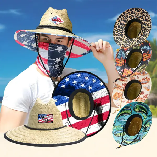 UPF50 Wide Brim Lifeguard Straw Hat Manufacturer_Straw_Hat_Wholesale oem (6) Custom UPF50+ Wide Brim Lifeguard Straw Hat | Wholesale Manufacturer