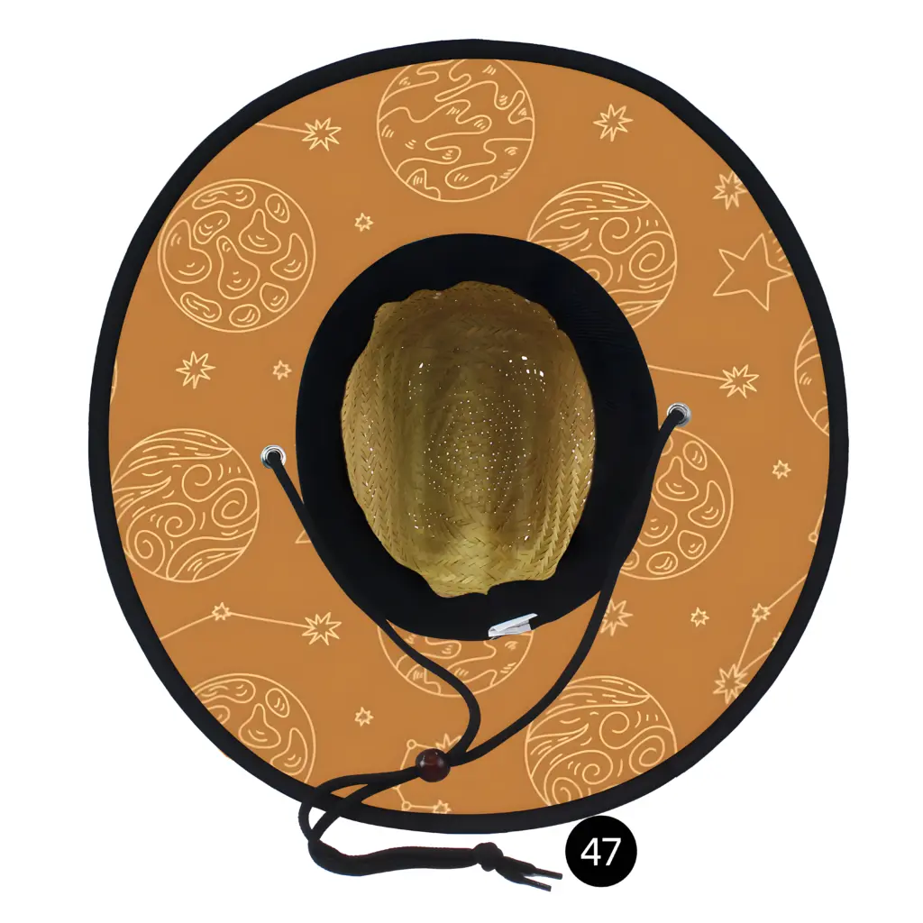 Custom Under Brim Sublimation Printing Straw Hat Wholesale 10