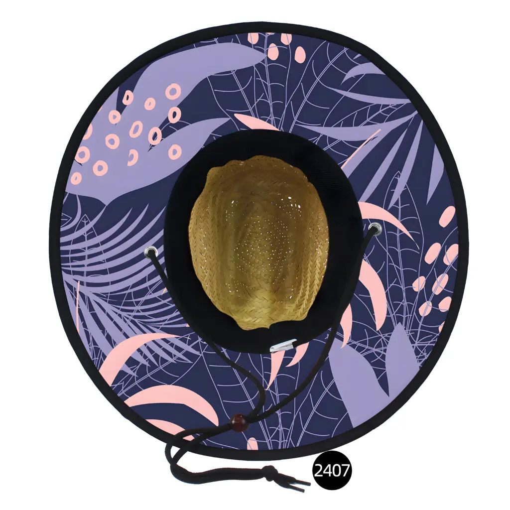 Custom Under Brim Sublimation Printing Straw Hat Wholesale 12