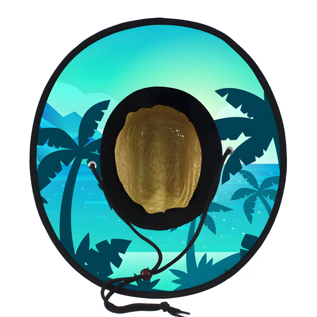 Custom Under Brim Sublimation Printing Straw Hat Wholesale 16