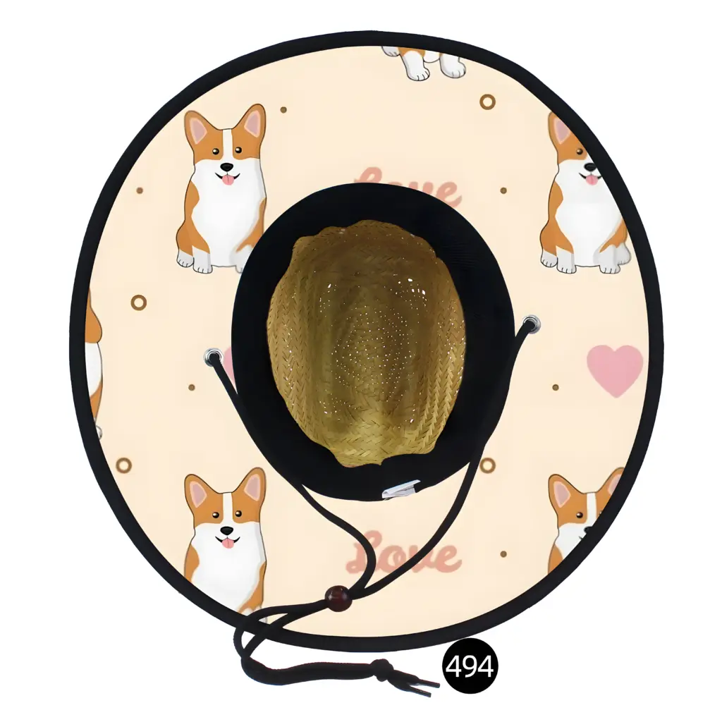 Custom Under Brim Sublimation Printing Straw Hat Wholesale 17