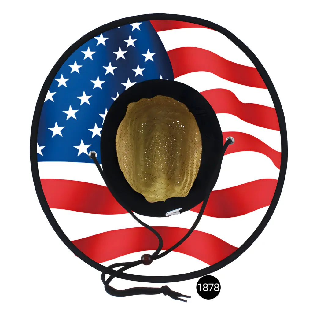 Custom Under Brim Sublimation Printing Straw Hat Wholesale 19