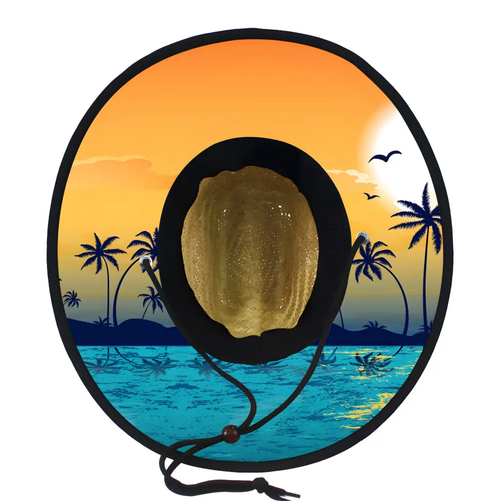Custom Under Brim Sublimation Printing Straw Hat Wholesale 25