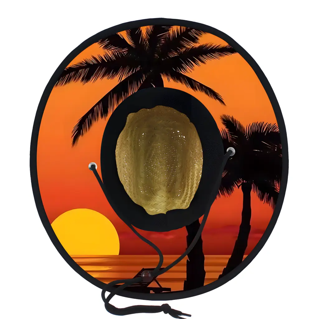 Custom Under Brim Sublimation Printing Straw Hat Wholesale 28