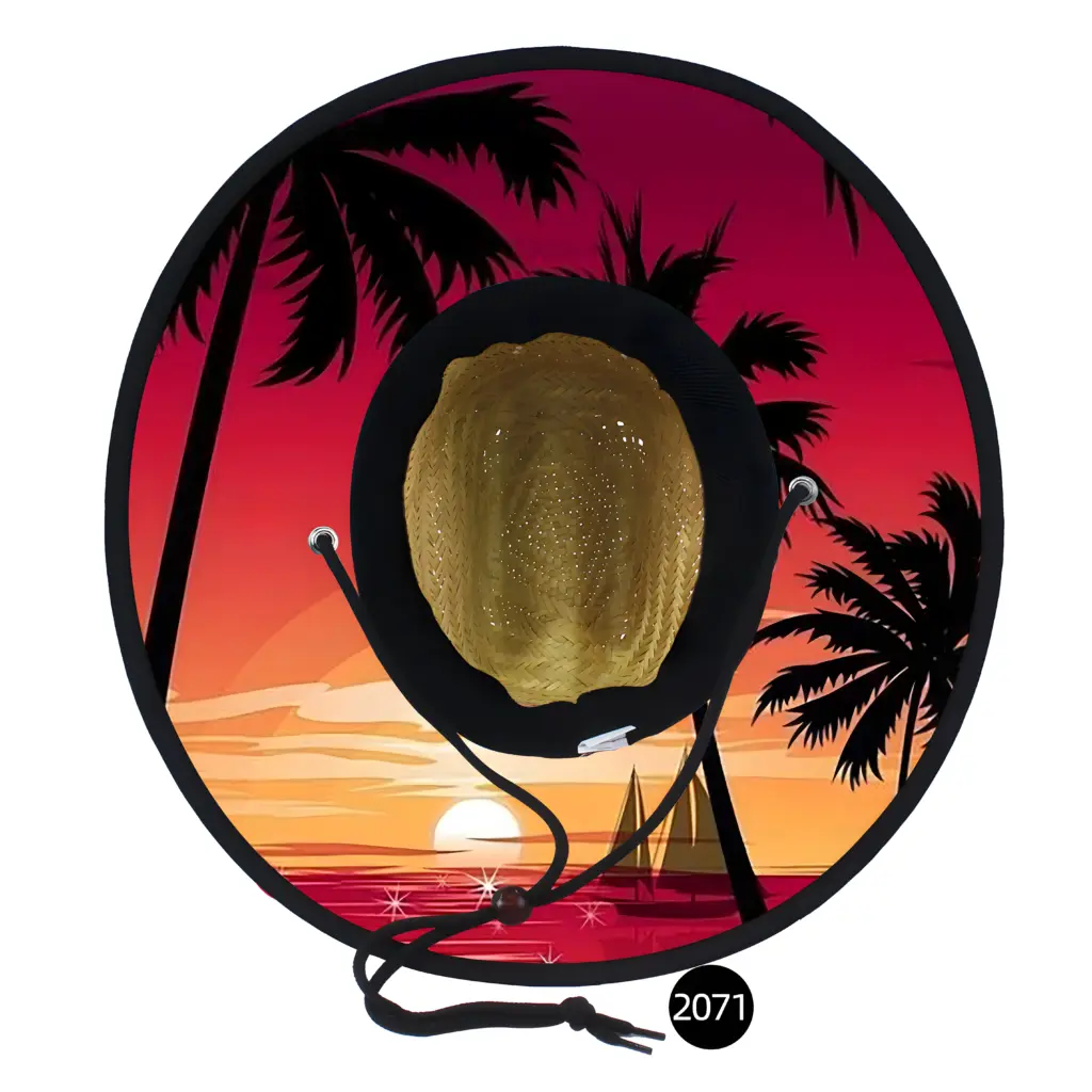 Custom Under Brim Sublimation Printing Straw Hat Wholesale 34