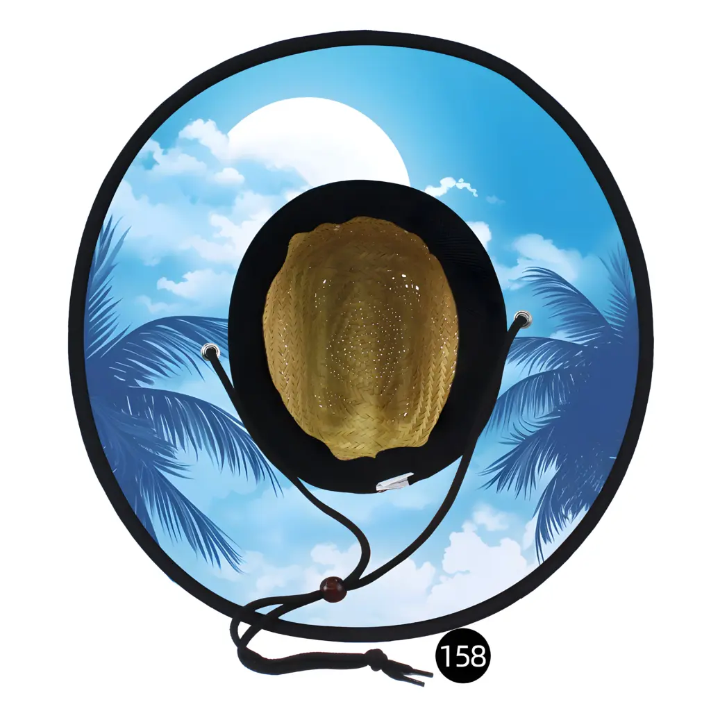 Custom Under Brim Sublimation Printing Straw Hat Wholesale 7