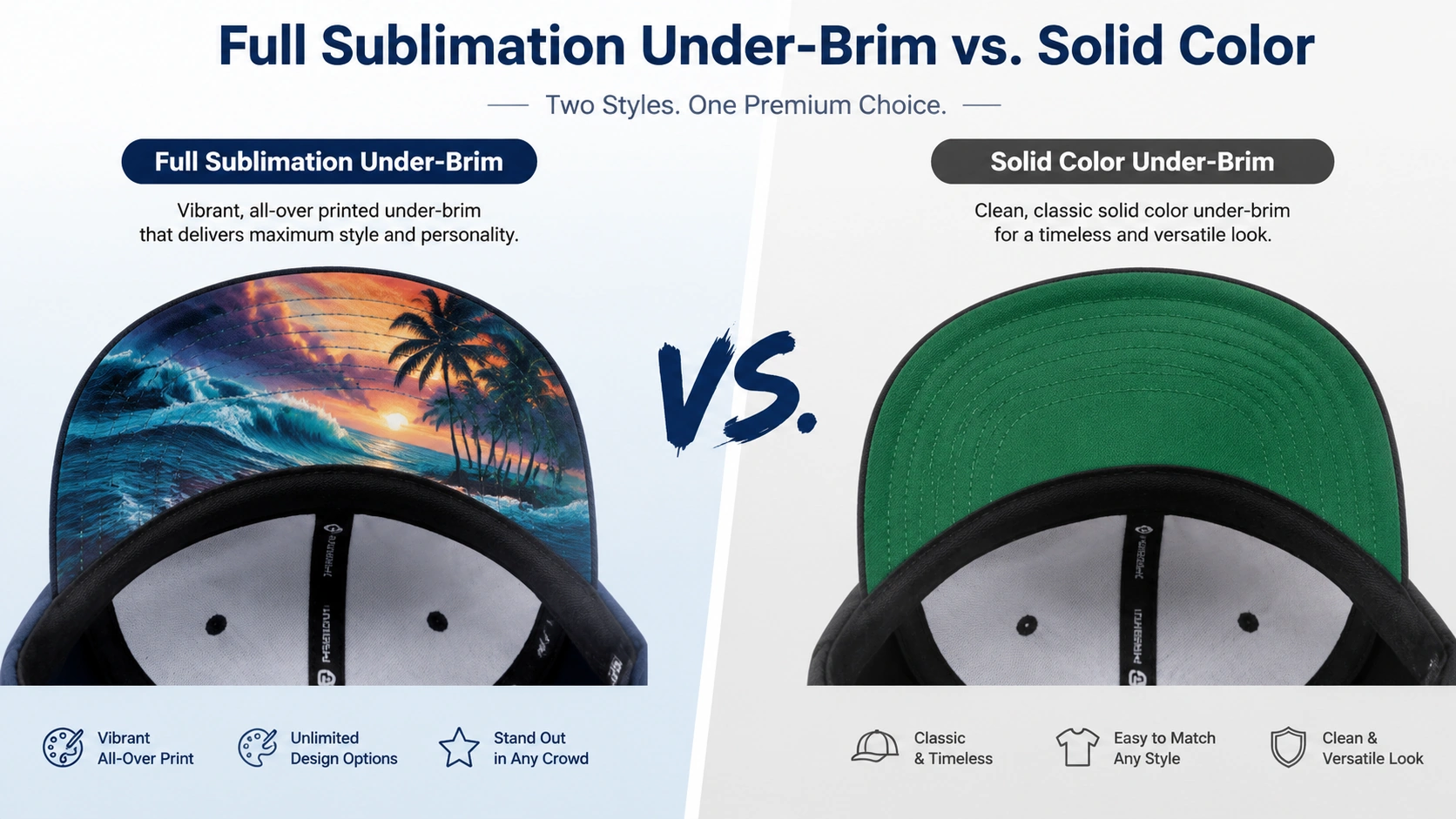Full Sublimation Under Brim vs. Solid Color Straw Hat Wholesale