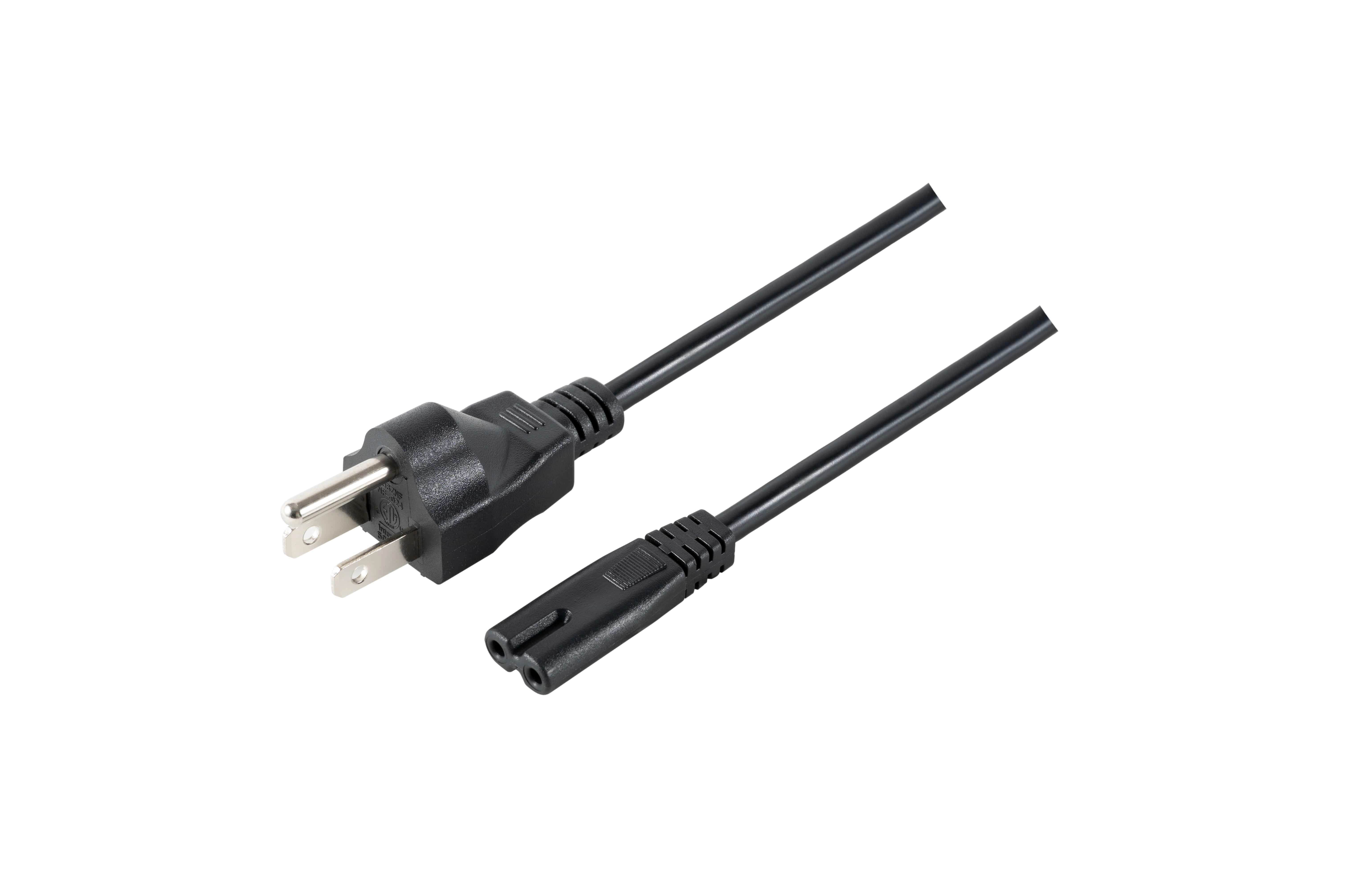 Grounded US-style three-pin power plug example